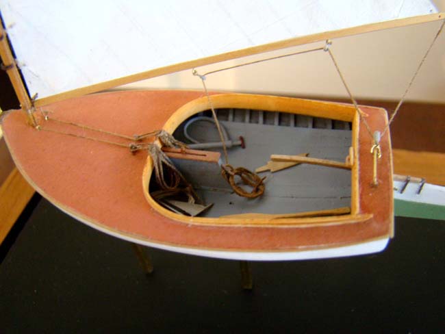 A gorgeous and highly detailed miniature scratch built scale model of a circa 1921 "Beetle Catboat" — image 2